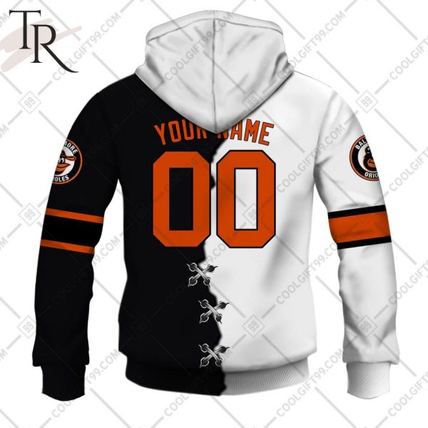 Personalized MLB Baltimore Orioles Mix Jersey Hoodie