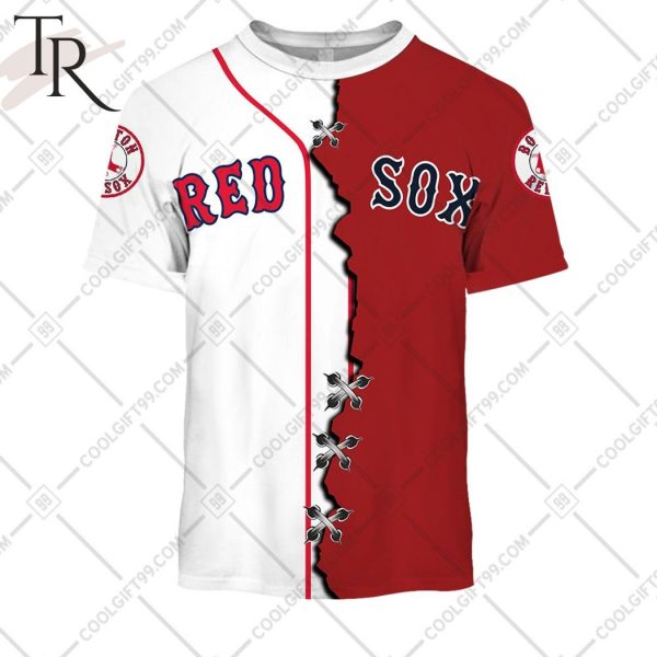 Personalized MLB Boston Red Sox Mix Jersey Hoodie