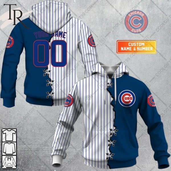 Personalized MLB Chicago Cubs Mix Jersey Hoodie