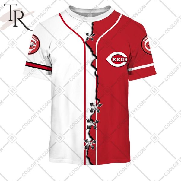 Personalized MLB Cincinnati Reds Mix Jersey Hoodie