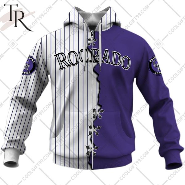 Personalized MLB Colorado Rockies Mix Jersey Hoodie