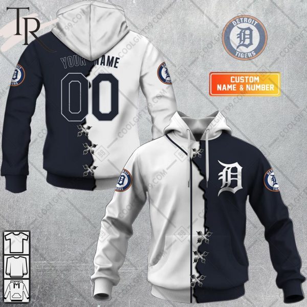 Personalized MLB Detroit Tigers Mix Jersey Hoodie