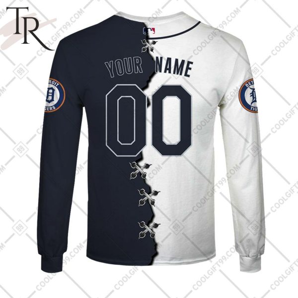 Personalized MLB Detroit Tigers Mix Jersey Hoodie