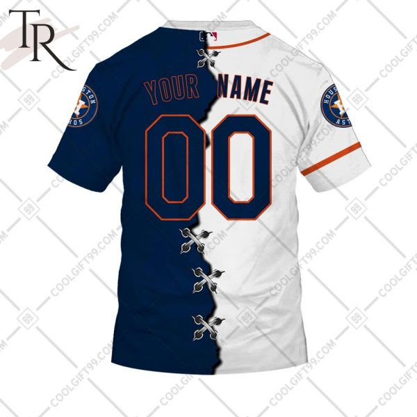 Personalized MLB Houston Astros Mix Jersey Hoodie