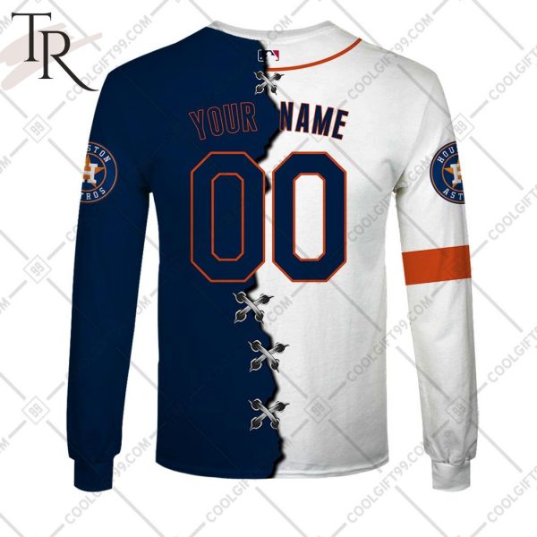 Personalized MLB Houston Astros Mix Jersey Hoodie