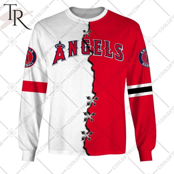 Personalized MLB Los Angeles Angels Mix Jersey Hoodie