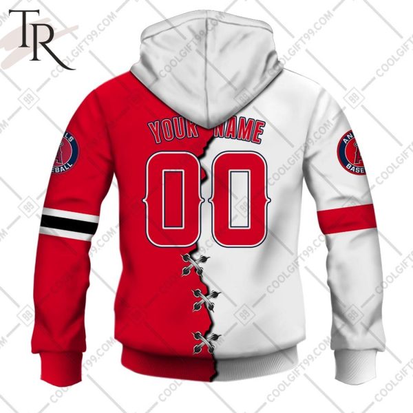 Personalized MLB Los Angeles Angels Mix Jersey Hoodie