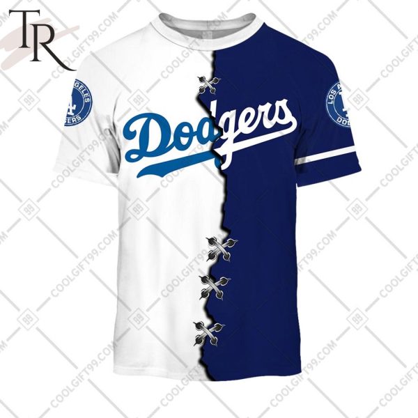 Personalized MLB Los Angeles Dodgers Mix Jersey Hoodie