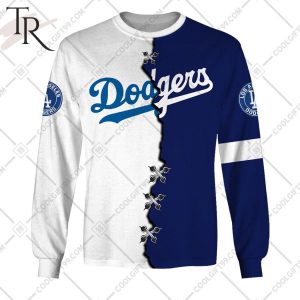 Personalized MLB Los Angeles Dodgers Mix Jersey Hoodie Torunstyle