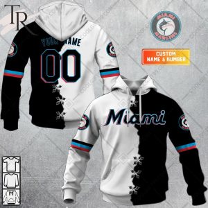 Personalized MLB Miami Marlins Mix Jersey Hoodie