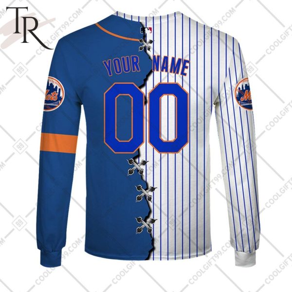 Personalized MLB New York Mets Mix Jersey Hoodie