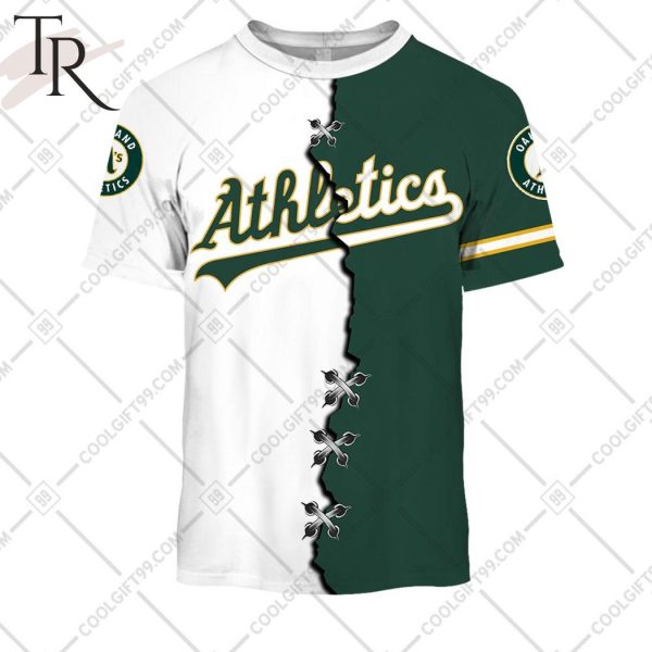 Personalized MLB Oakland Athletics Mix Jersey Hoodie