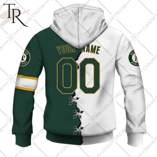 Personalized MLB Oakland Athletics Mix Jersey Hoodie