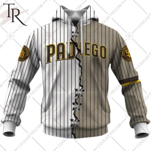 Personalized MLB San Diego Padres Mix Jersey Hoodie