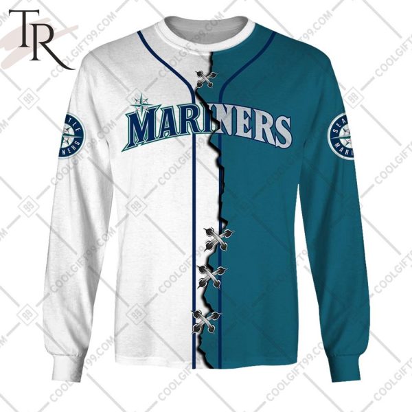 Personalized MLB Seattle Mariners Mix Jersey Hoodie
