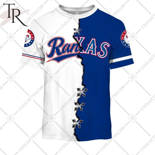 Personalized MLB Texas Rangers Mix Jersey Hoodie