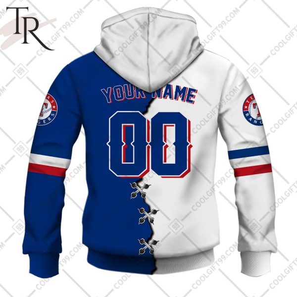 Personalized MLB Texas Rangers Mix Jersey Hoodie