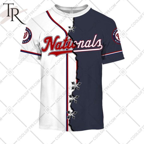 Personalized MLB Washington Nationals Mix Jersey Hoodie