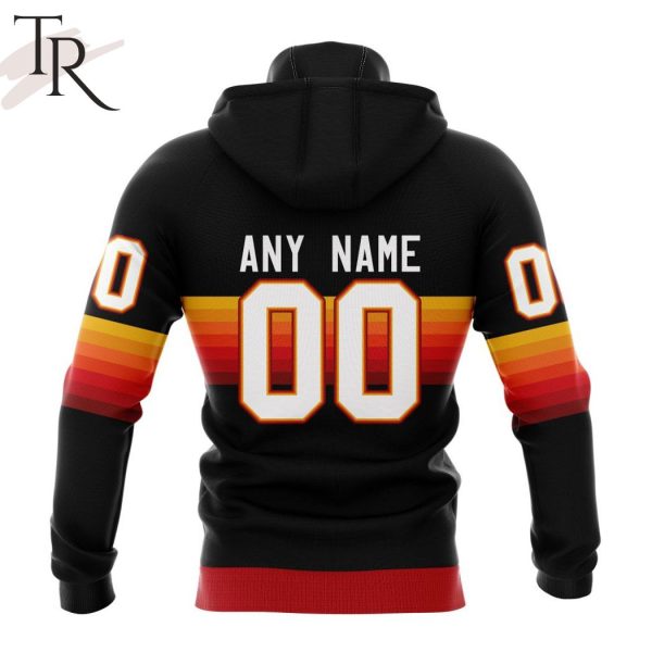 NHL Calgary Flames Special Black And Gradient Design Hoodie