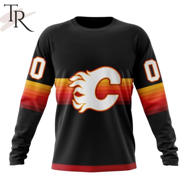 NHL Calgary Flames Special Black And Gradient Design Hoodie