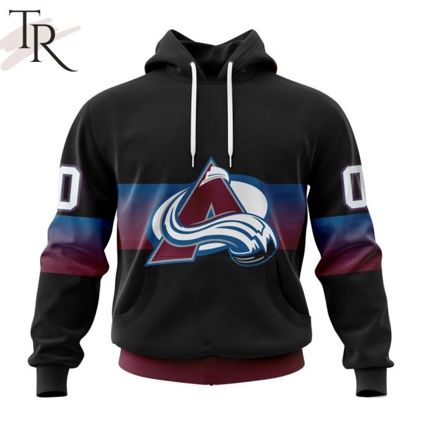 NHL Colorado Avalanche Special Black And Gradient Design Hoodie