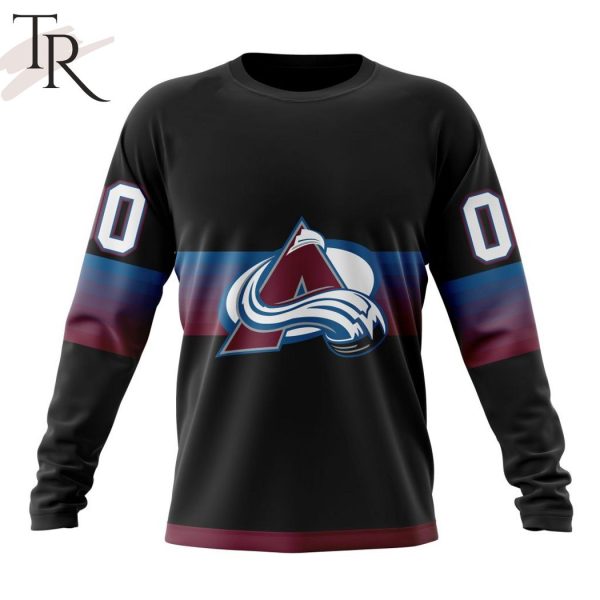 NHL Colorado Avalanche Special Black And Gradient Design Hoodie