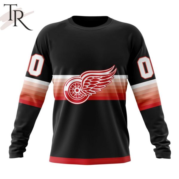 NHL Detroit Red Wings Special Black And Gradient Design Hoodie