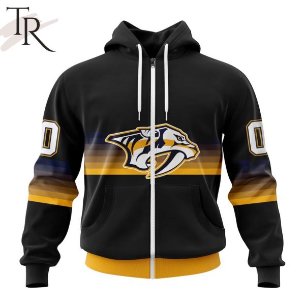 NHL Nashville Predators Special Black And Gradient Design Hoodie