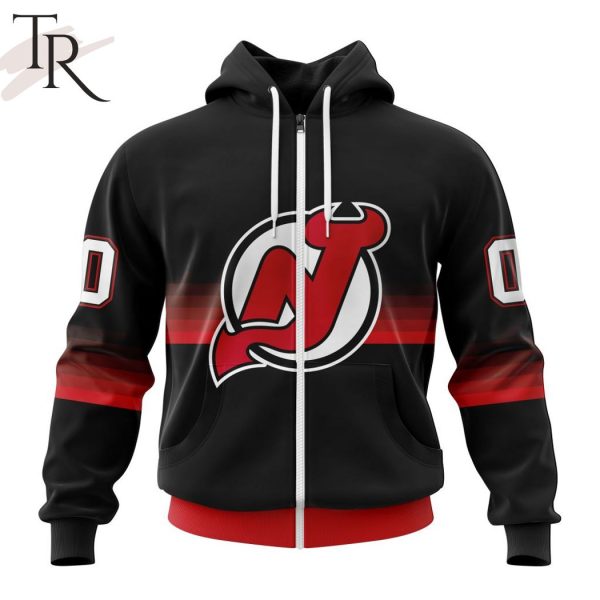 NHL New Jersey Devils Special Black And Gradient Design Hoodie