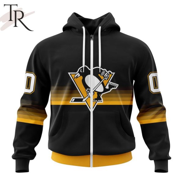 NHL Pittsburgh Penguins Special Black And Gradient Design Hoodie