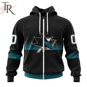 NHL San Jose Sharks Special Black And Gradient Design Hoodie