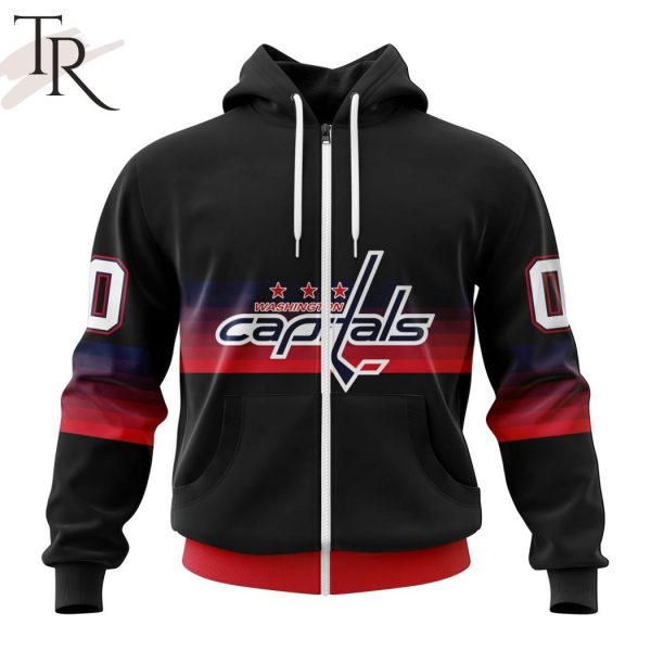 NHL Washington Capitals Special Black And Gradient Design Hoodie