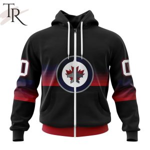 NHL Winnipeg Jets Special Black And Gradient Design Hoodie