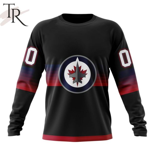 NHL Winnipeg Jets Special Black And Gradient Design Hoodie