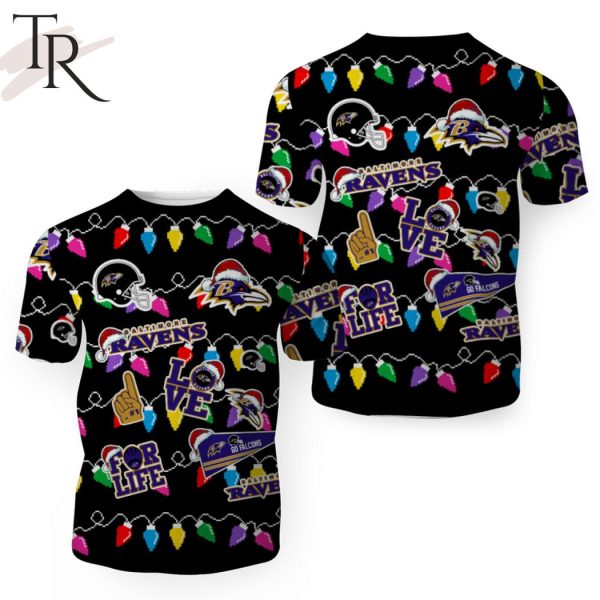 Baltimore Ravens Ugly Christmas 3D Unisex Hoodie