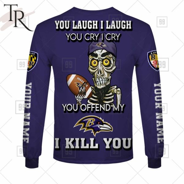 Personalized NFL Baltimore Ravens You Laugh Jersey I Laugh Hoodie