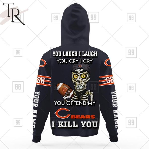 Personalized NFL Chicago Bears You Laugh I Laugh Jersey Hoodie