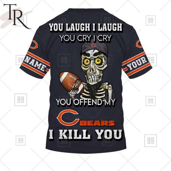 Personalized NFL Chicago Bears You Laugh I Laugh Jersey Hoodie