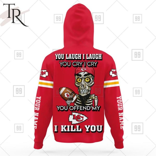 Personalized NFL Kansas City Chiefs You Laugh I Laugh Jersey Hoodie