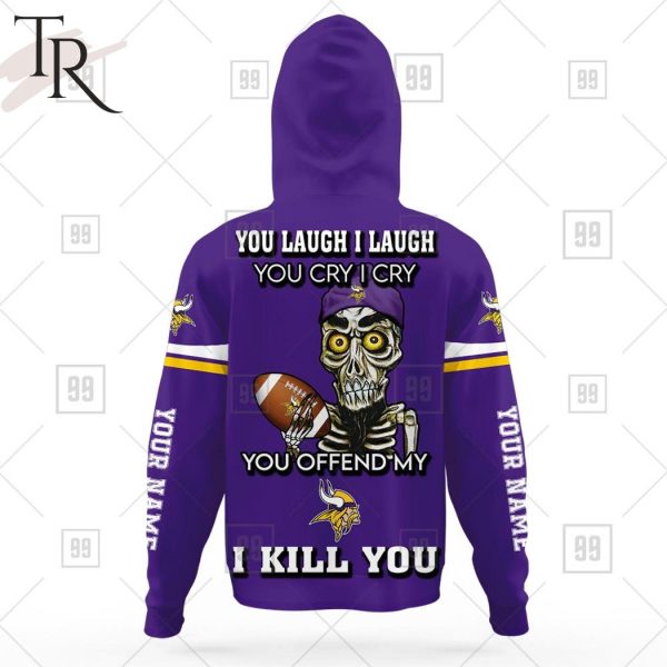 Personalized NFL Minnesota Vikings You Laugh I Laugh Jersey Hoodie