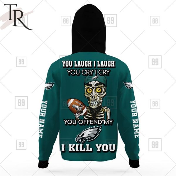 Personalized NFL Philadelphia Eagles You Laugh I Laugh Jersey Hoodie