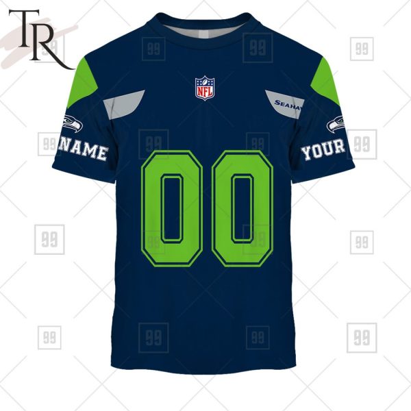 Personalized NFL Seattle Seahawks You Laugh I Laugh Jersey Hoodie