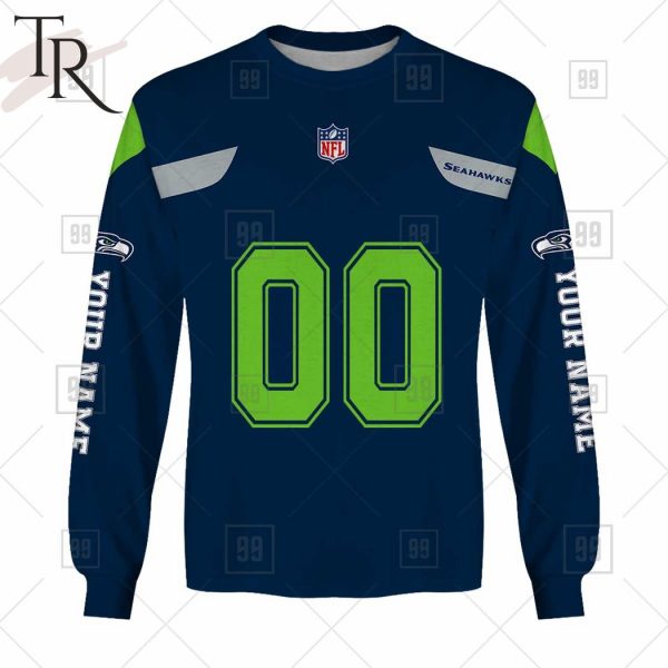 Personalized NFL Seattle Seahawks You Laugh I Laugh Jersey Hoodie