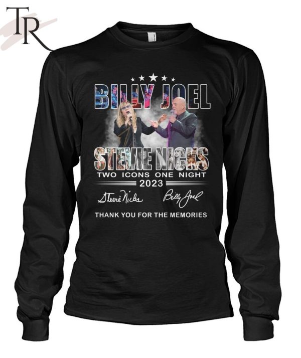 Billy Joel Stevie Nicks Two Icons One Night 2023 Thank You For The Memories T-Shirt