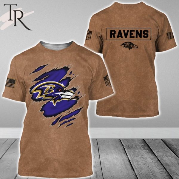 Baltimore Ravens NFL Salute To Service Club Pullover – Brown – Hoodie