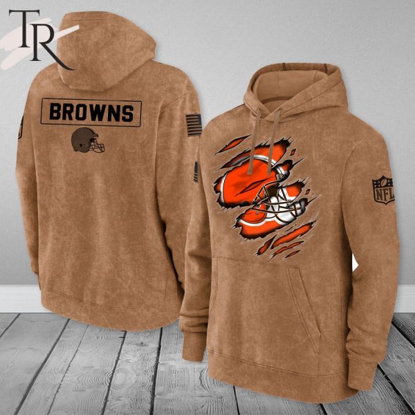 Cleveland Browns NFL Salute To Service Club Pullover – Brown – Hoodie