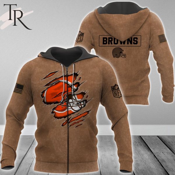 Cleveland Browns NFL Salute To Service Club Pullover – Brown – Hoodie