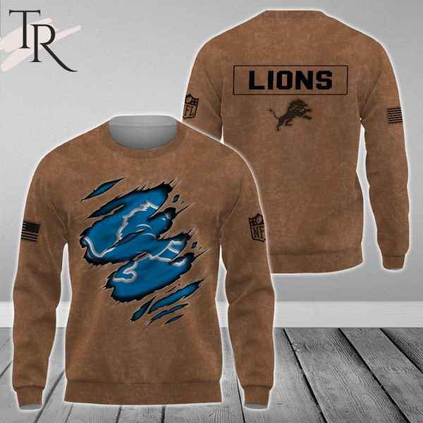 Detroit Lions NFL Salute To Service Club Pullover – Brown – Hoodie