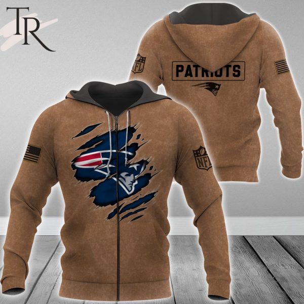New England Patriots NFL Salute To Service Club Pullover – Brown – Hoodie