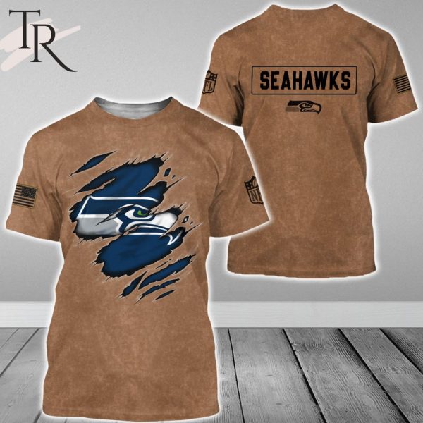 Seattle Seahawks NFL Salute To Service Club Pullover – Brown – Hoodie